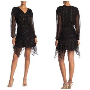 NEW WALTER BAKER Elodia Metallic Asymmetrical Dress